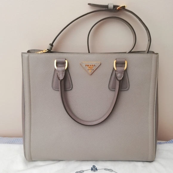 Prada Handbags - Prada tote saffiano lux bi color